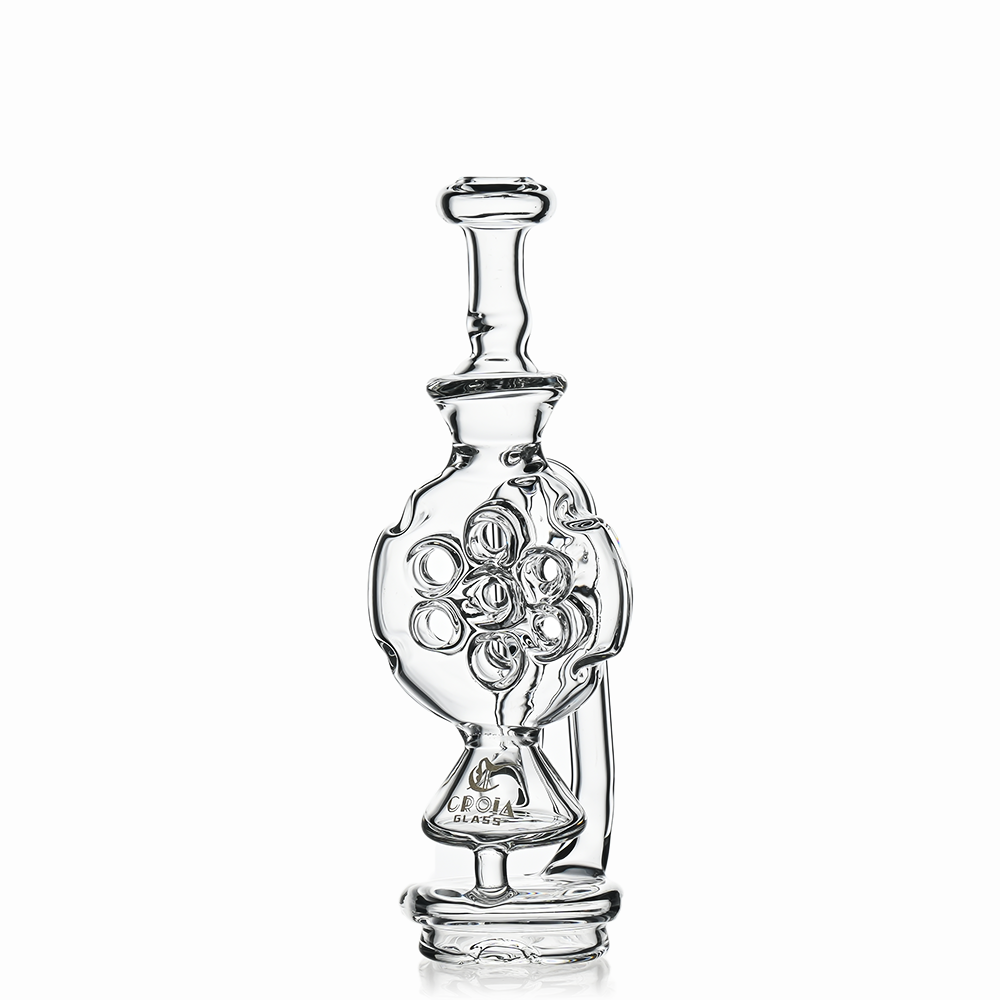 7" Swiss Hole Klein Recycler Glass Attachment for Puffco Peak & Peak Pro | Croia Glass - Discreet Smoker