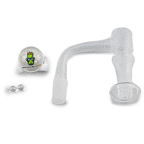 Space King Fully Fused Honeycomb Pattern Terp Slurper (Black / Green) - Discreet Smoker