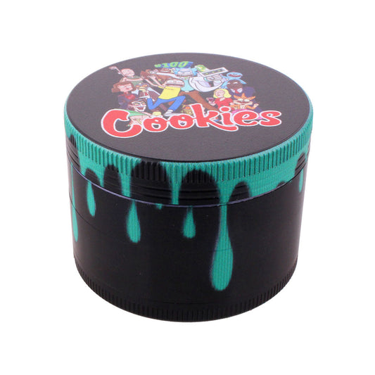 COLOR DRIP ALUMINUM 4-PIECE HERB GRINDER - Discreet Smoker