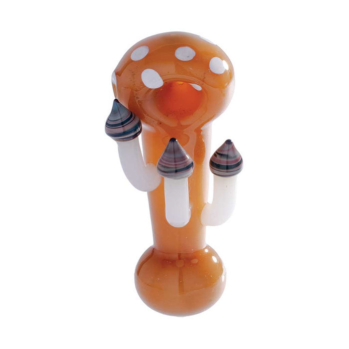 TOADSTOOL MUSHROOM GLASS HAND PIPE, Yellow