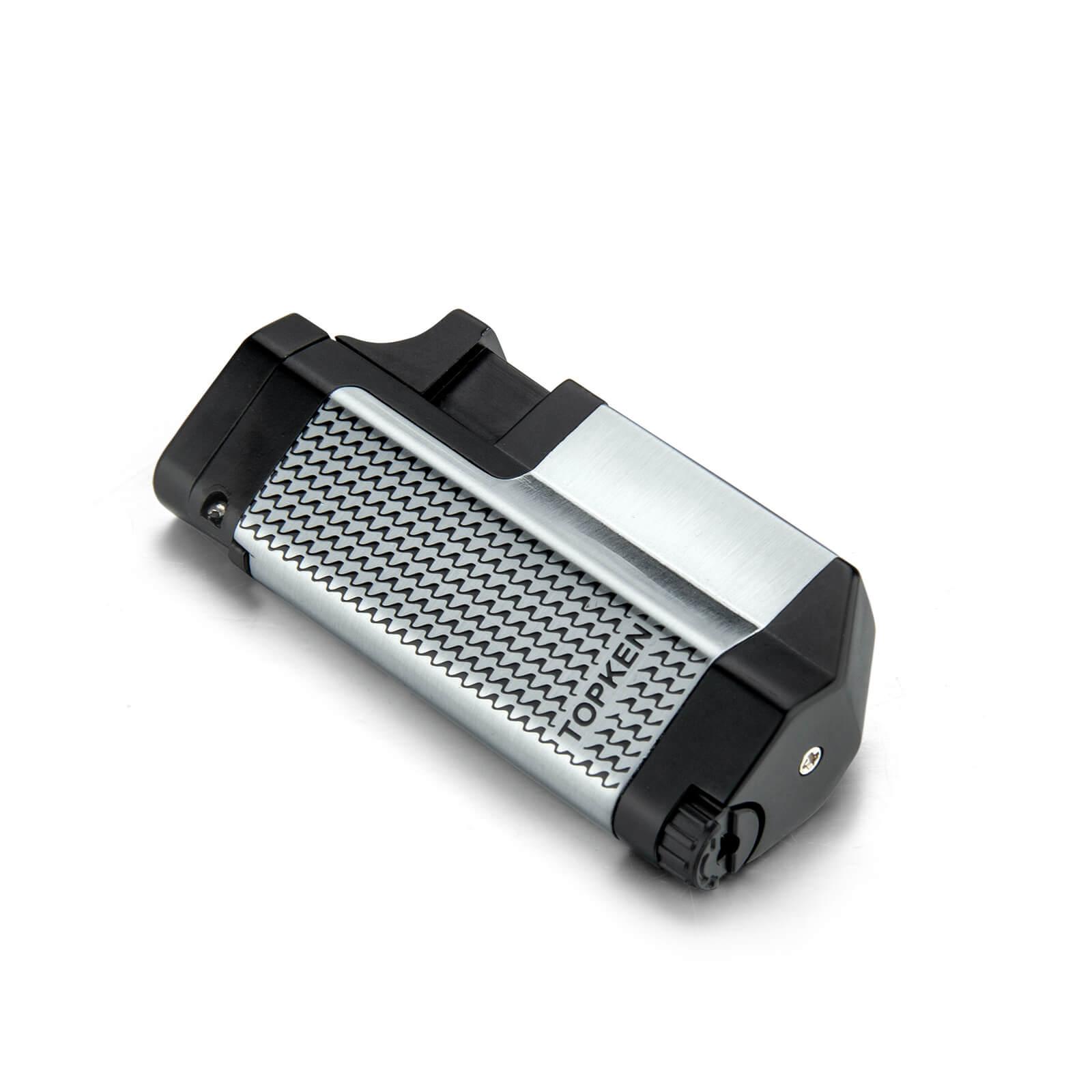 Triple Jet Silver Torch Lighter - Discreet Smoker
