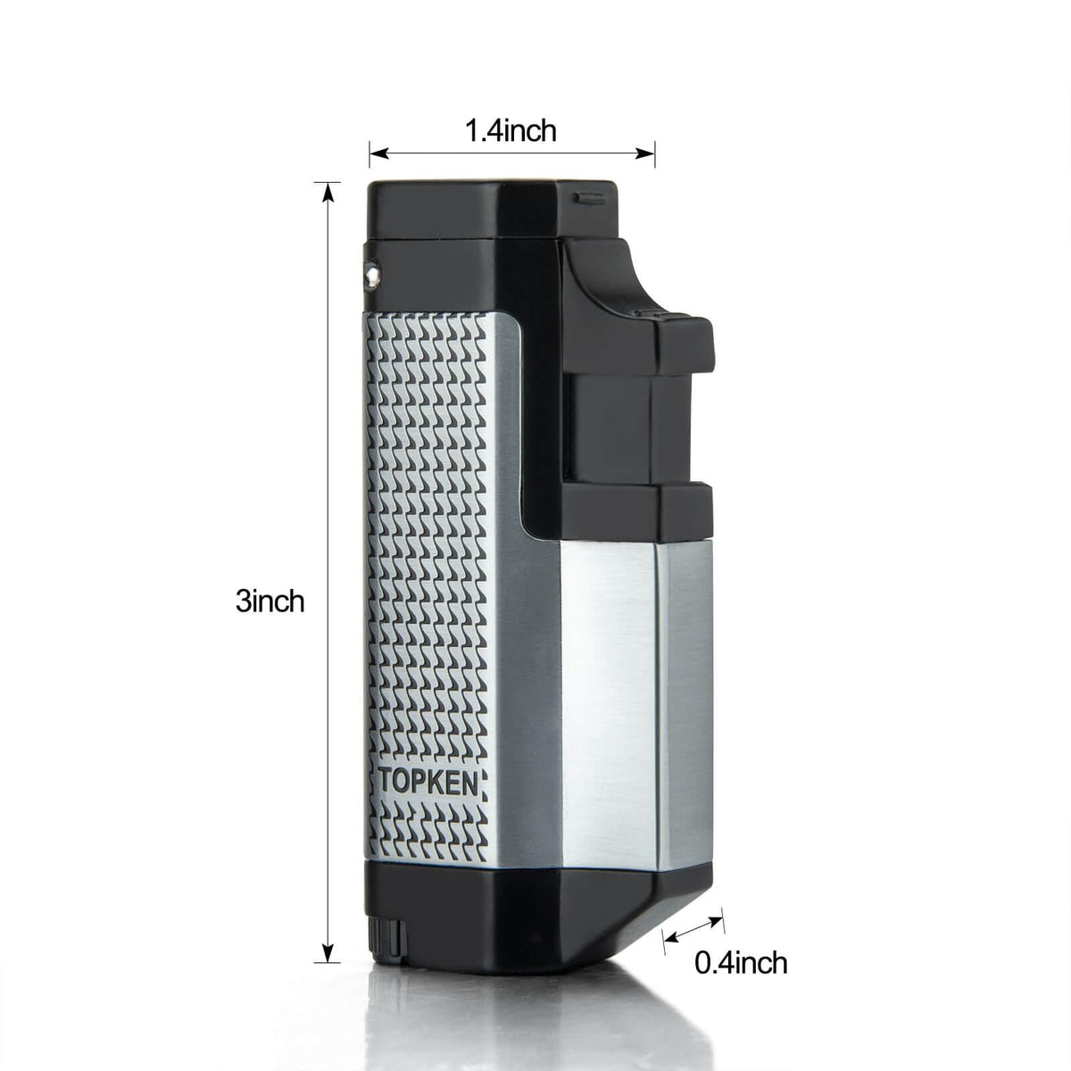 Triple Jet Silver Torch Lighter - Discreet Smoker