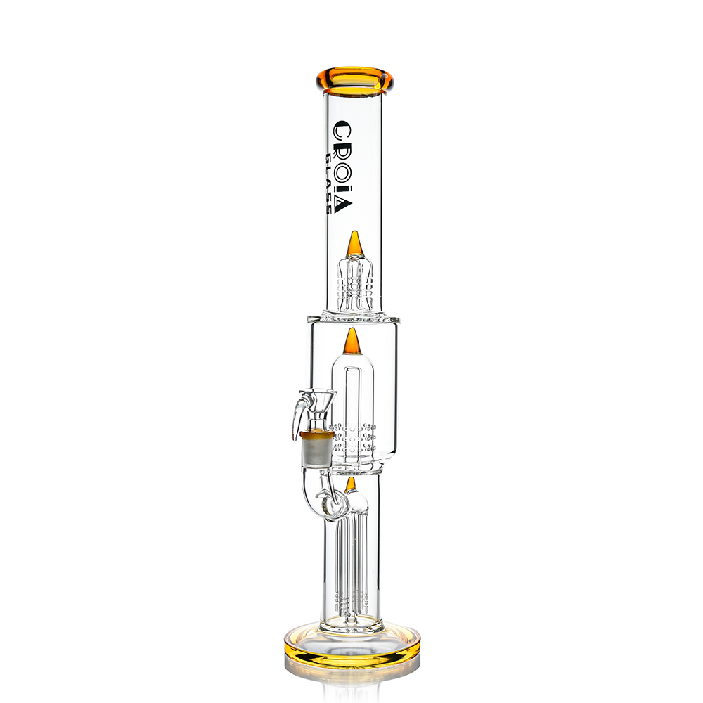 16" Triple Rocket-Perc Scientific Glass Bong | Croia Glass - Discreet Smoker