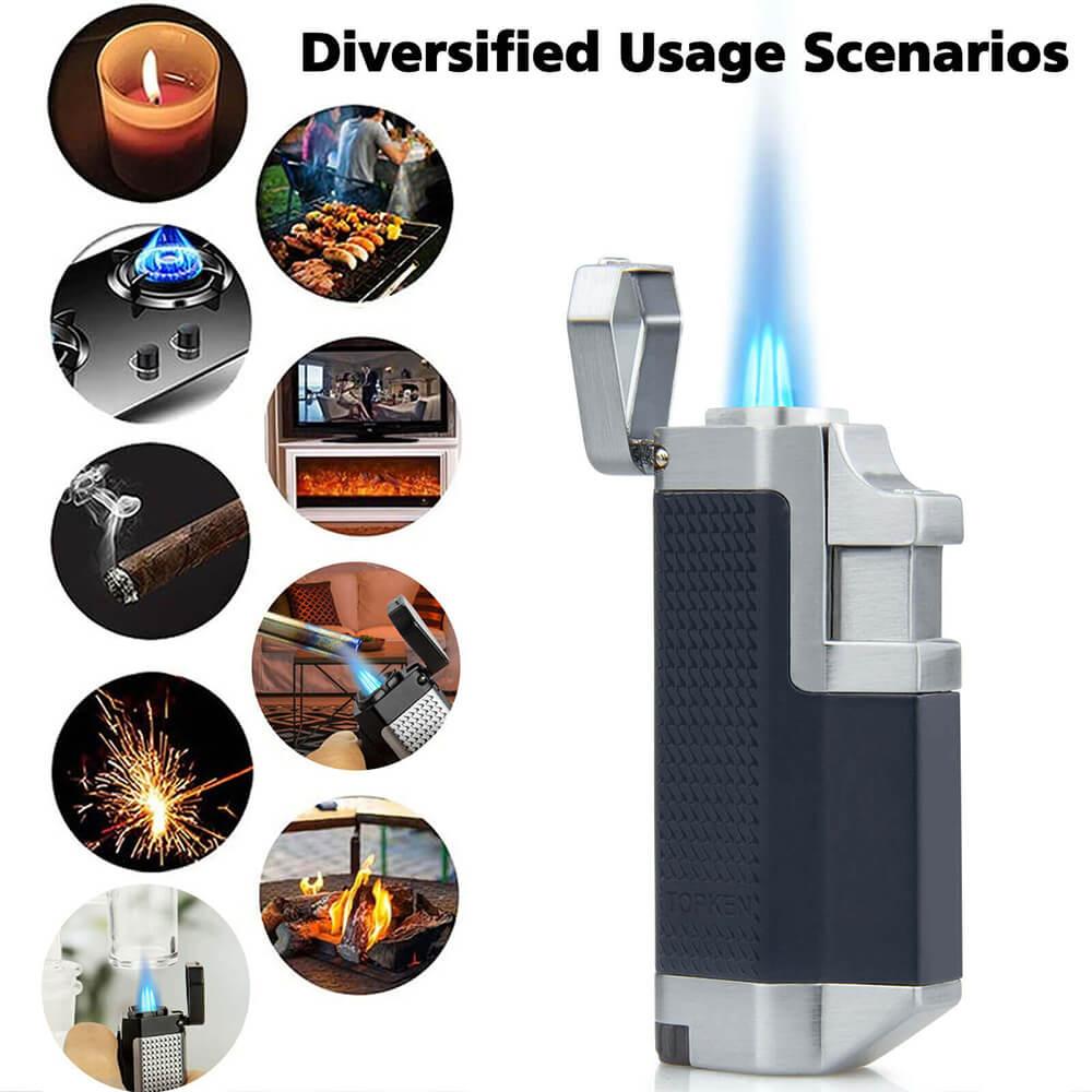 Adjustable Triple Jet Flame Torch Lighter - Discreet Smoker