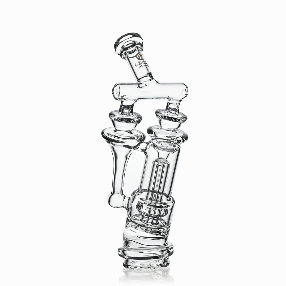 8" Dual Tornado Recycler Glass Attachment for Puffco Peak & Peak Pro | Croia Glass - Discreet Smoker