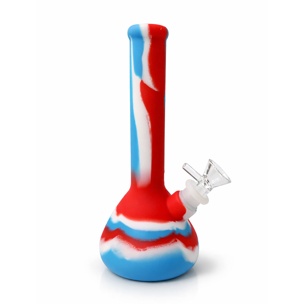 SILICONE BEAKER BONG WITH REMOVABLE GLASS BOWL - Discreet Smoker