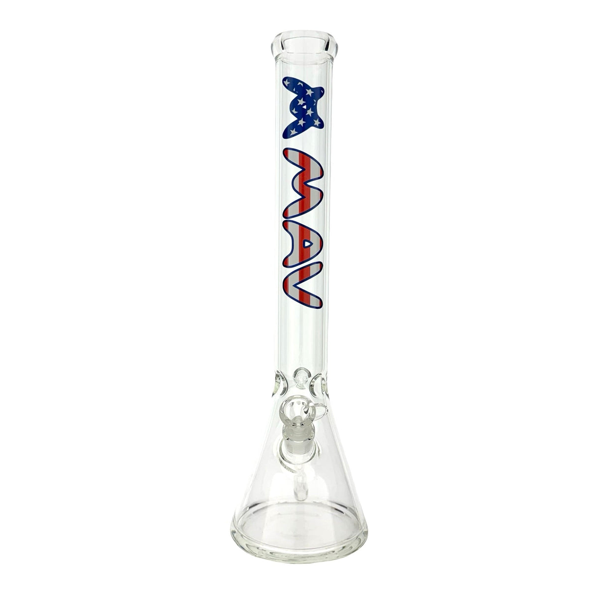 18" MAV Red White and Blue USA Logo Beaker Bong - Discreet Smoker