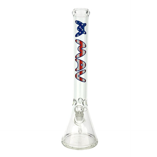 18" MAV Red White and Blue USA Logo Beaker Bong - Discreet Smoker