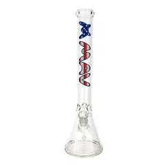 18" MAV Red White and Blue USA Logo Beaker Bong - Discreet Smoker