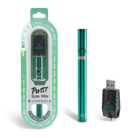 Ooze Twist Slim Pen 2.0 510 Thread Vaporizer Battery - Discreet Smoker