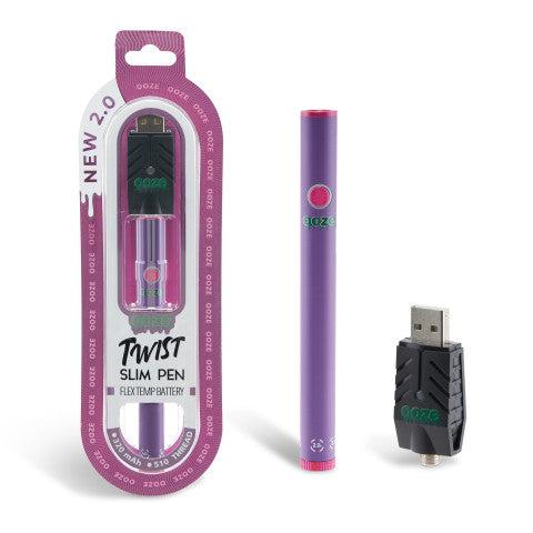 Ooze Twist Slim Pen 2.0 510 Thread Vaporizer Battery - Discreet Smoker