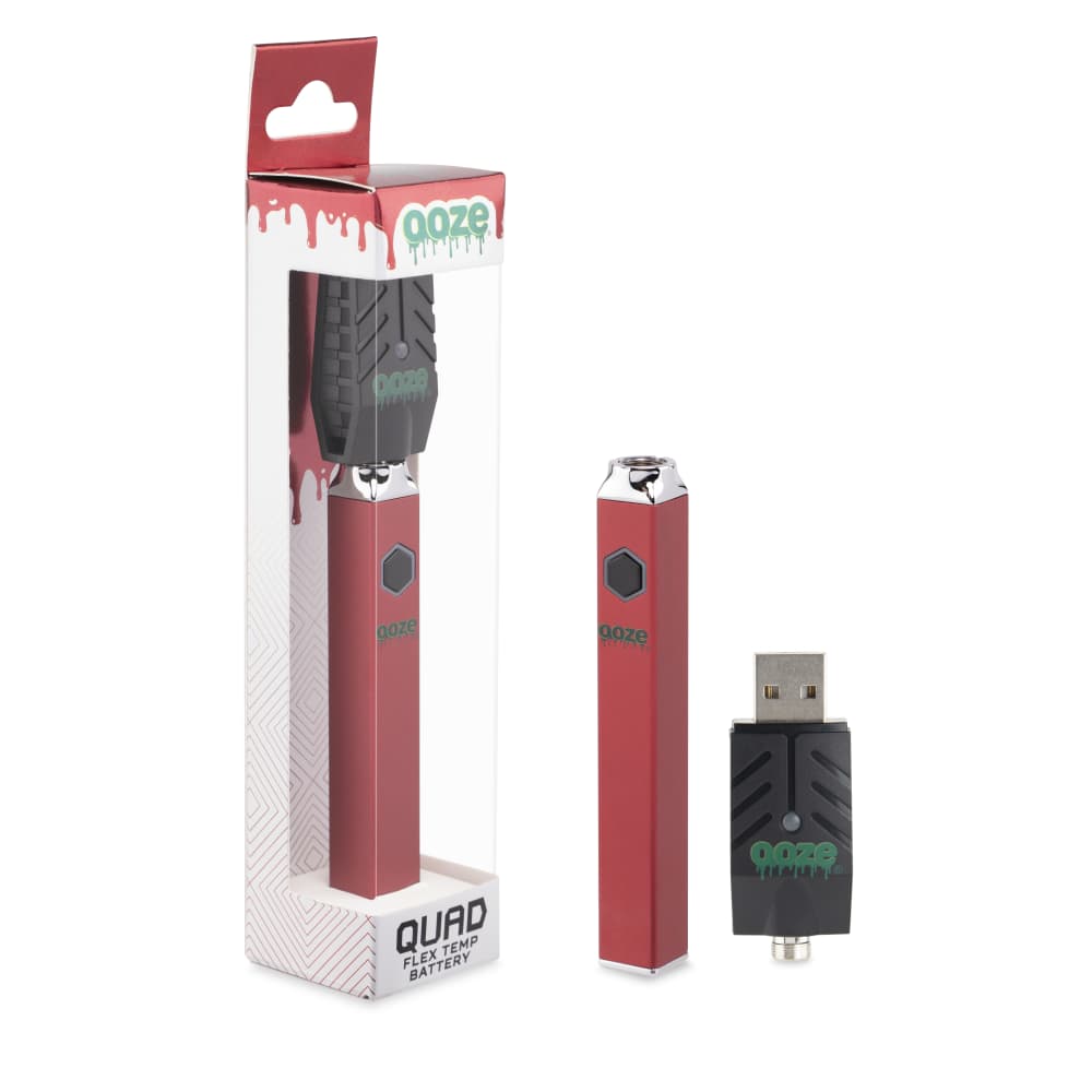 Ooze Quad 510 Thread 500 mAh Square Vape Pen Battery - Discreet Smoker