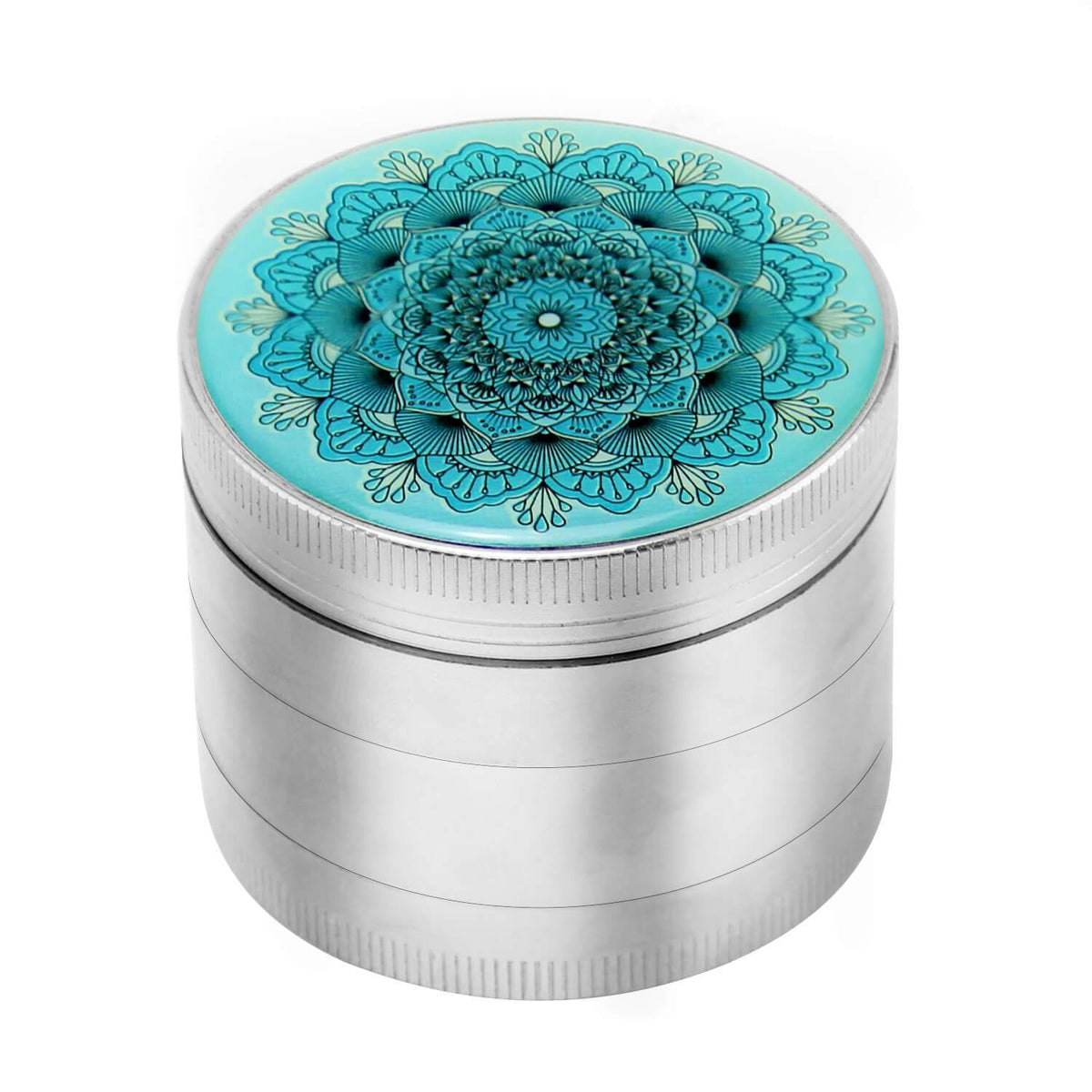 Mandala Grinder Silver - Discreet Smoker