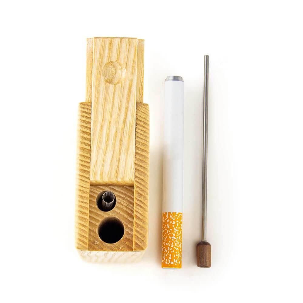 Wooden Dugout With Cleaning Tool - Discreet Smoker