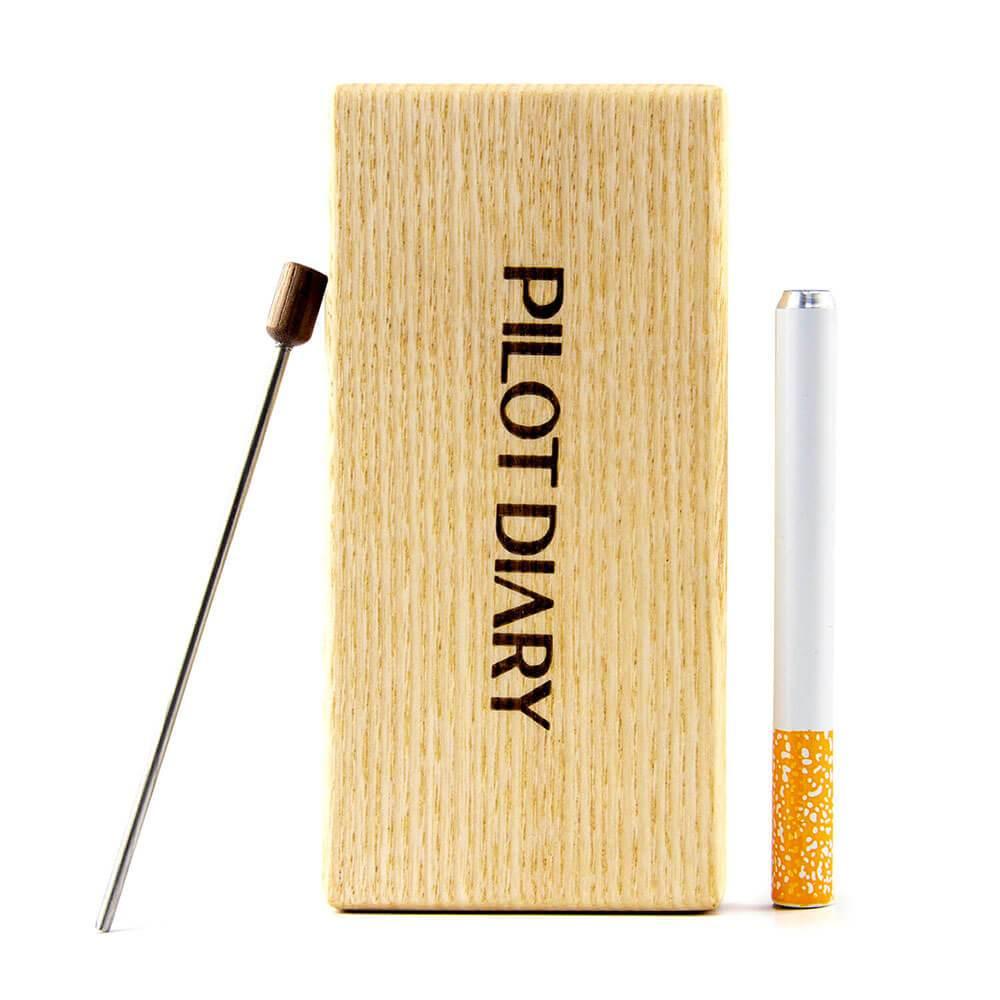 Wooden Dugout With Cleaning Tool - Discreet Smoker