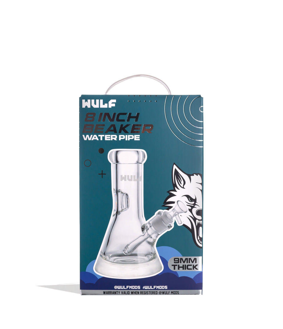 Wulf Glass 9mm 8inch Beaker Water Pipe - Discreet Smoker