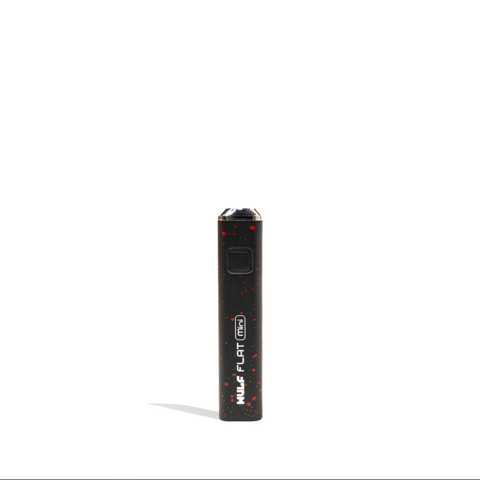 Wulf Mods Flat Mini Cartridge Battery in black with green accents, showing the device's Vaporizer function.