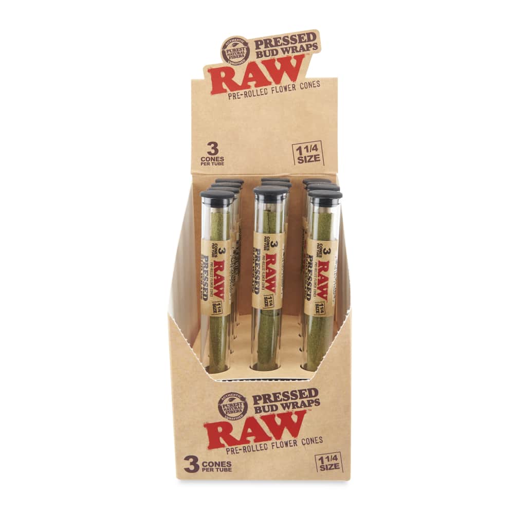 1 1/4 Size Raw Pressed Bud Cones 12ct – 1 ¼ Size 3pk Tubes - Discreet Smoker