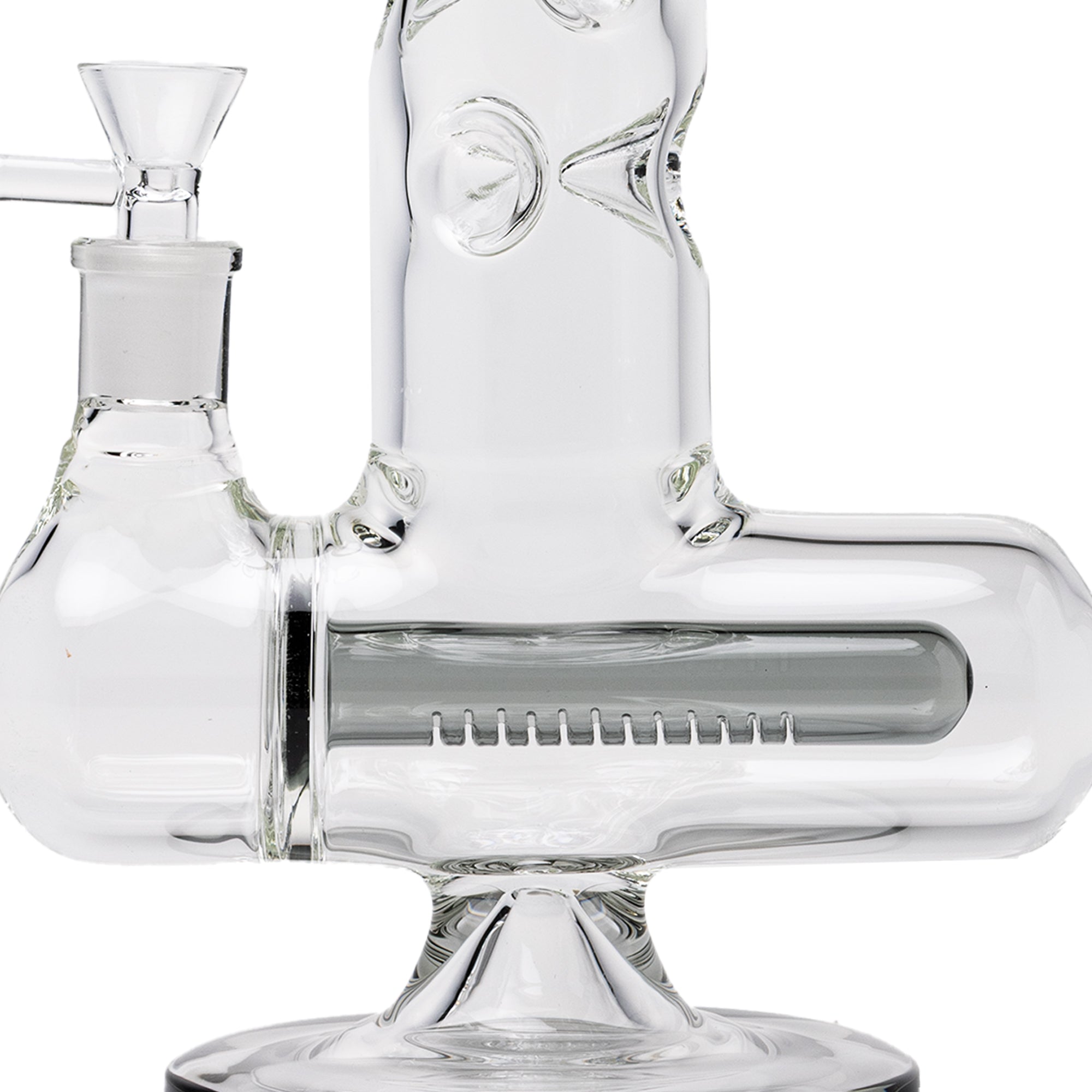 Human Grade Inline Tube Triple Ice Catch Glass Water Pipe - Discreet Smoker