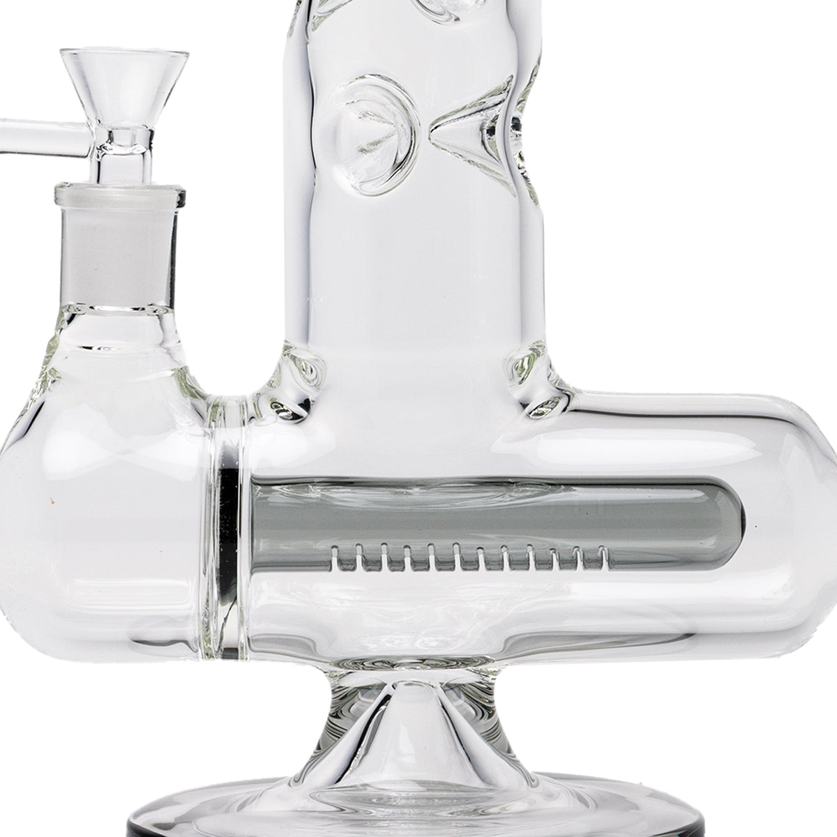 Human Grade Inline Tube Triple Ice Catch Glass Water Pipe - Discreet Smoker