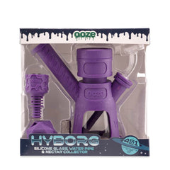Ooze Hyborg Silicone Glass 4-in-1 Hybrid Water Pipe and Nectar Collector - Discreet Smoker