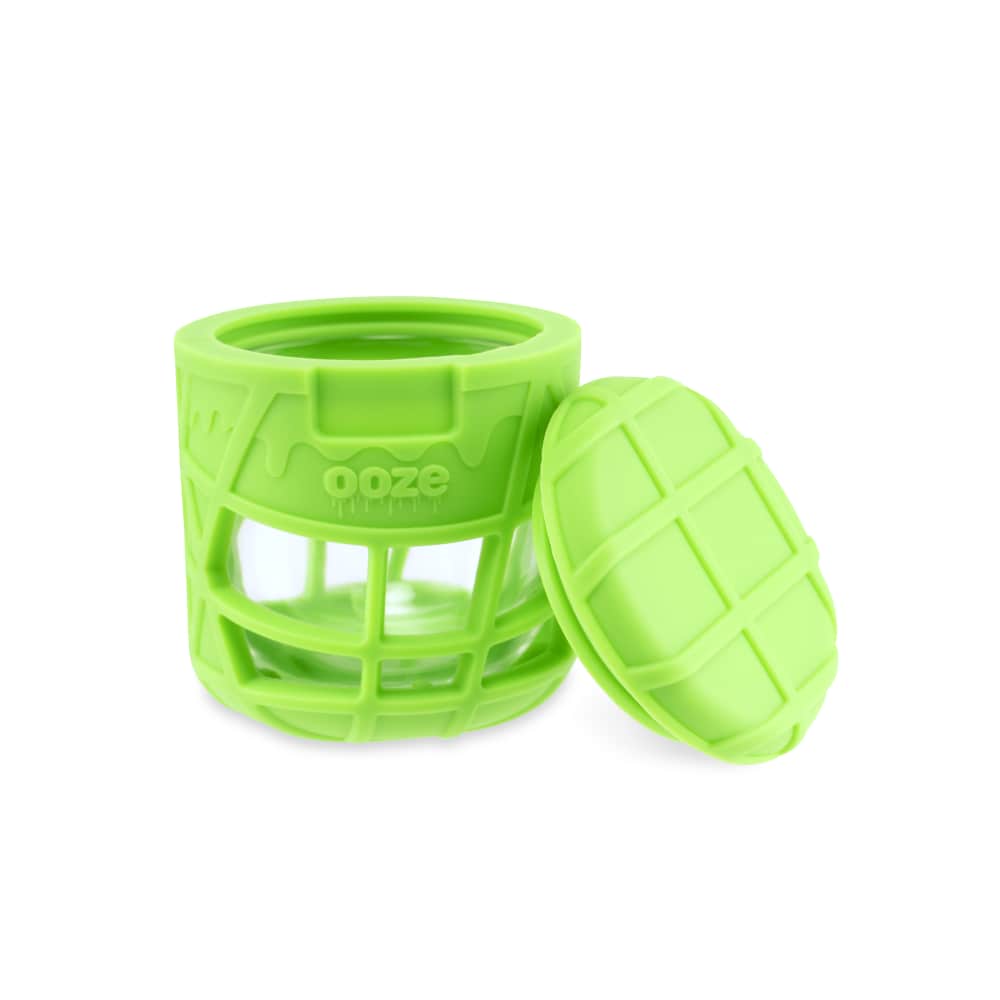 Ooze Prizm Silicone-Wrapped Glass Stash Jar - Discreet Smoker