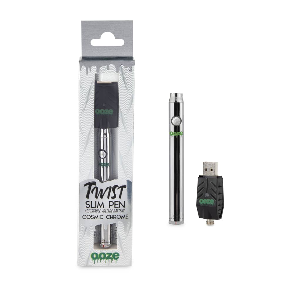 Ooze Slim Twist 510 Thread 320 mAh CBD Vape Pen Battery + USB Charger - Discreet Smoker