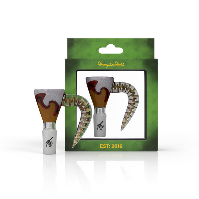 MARTINI SPLASH HORN PULL BONG SLIDE, Yellow/Orange