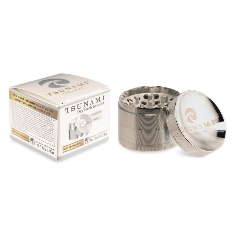 Tsunami Sunken Top 50mm 4-Piece Grinder - Discreet Smoker