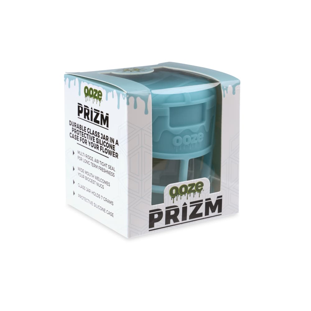 Ooze Prizm Silicone-Wrapped Glass Stash Jar - Discreet Smoker