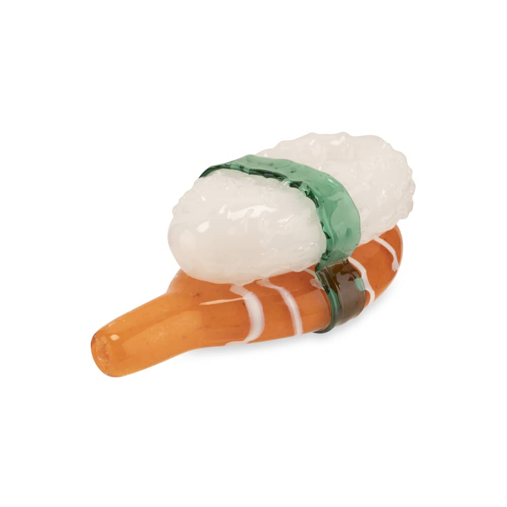 Custom Glass 5” Sushi Salmon Nigiri Hand Pipe - Discreet Smoker