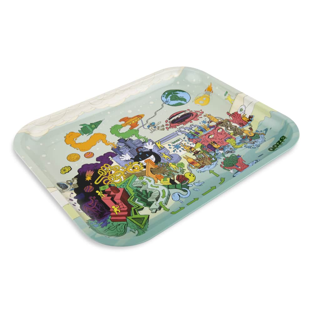 Ooze Rolling Tray - Metal - Large - Discreet Smoker