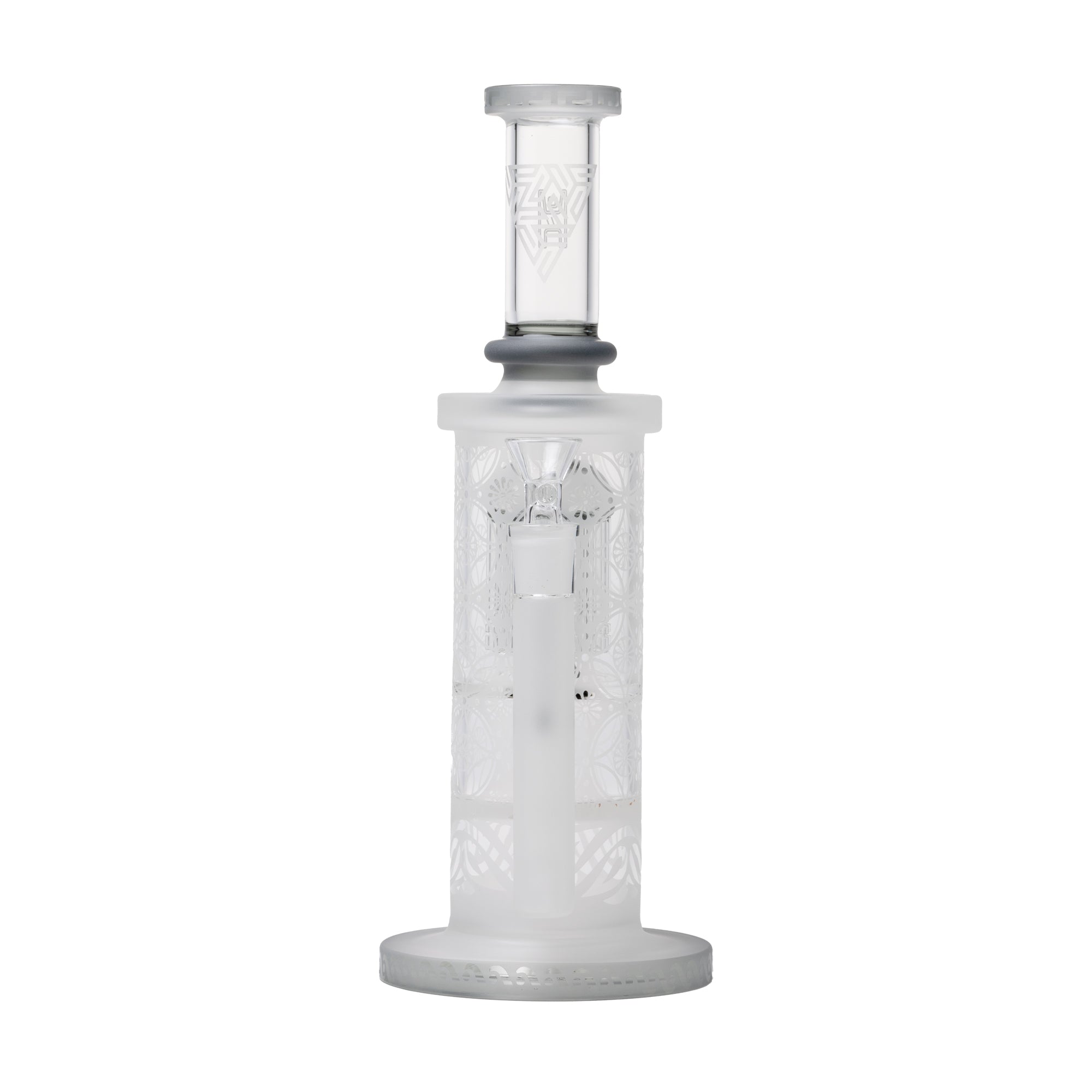 Human Grade Sacred Straight Sandblasted Glass Water Pipe - Discreet Smoker