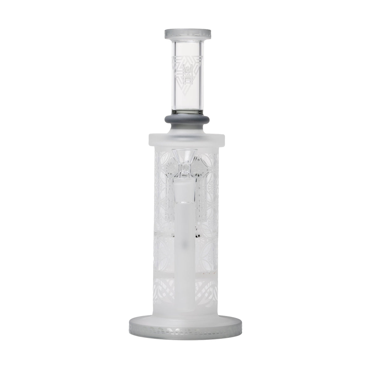 Human Grade Sacred Straight Sandblasted Glass Water Pipe - Discreet Smoker