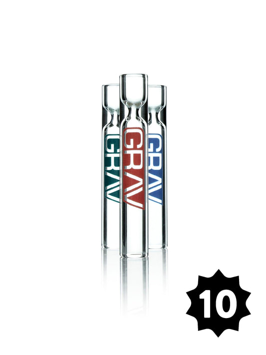 12mm GRAV® Clear Taster® - Pack of 10 - Discreet Smoker