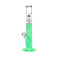 Medusa Customs Silicone Straight Pipe w/Percolator Bong - Discreet Smoker