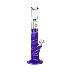 Medusa Customs Silicone Straight Pipe w/Percolator Bong - Discreet Smoker