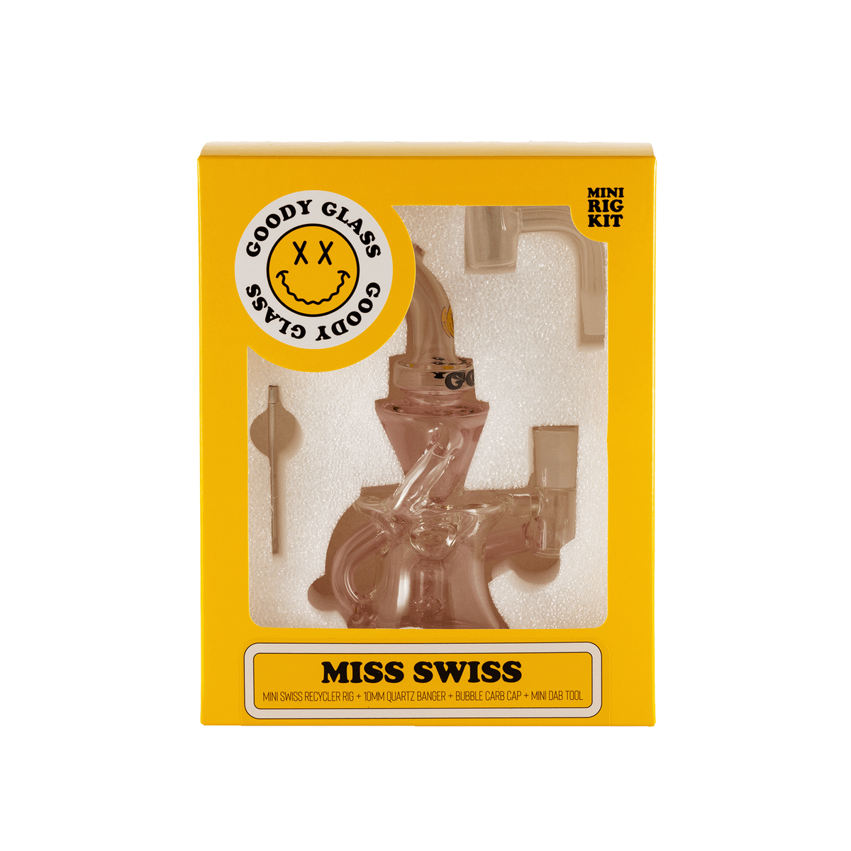 Goody Glass - Miss Swiss Mini Dab Rig 4-Piece Kit - Discreet Smoker