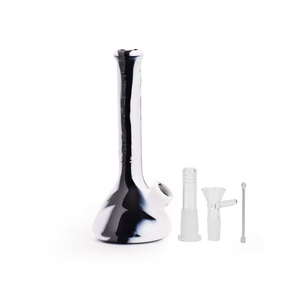 Ritual - 7.5'' Deluxe Silicone Mini Beaker Bong - Marble (Black & White)
