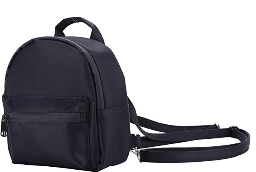 Black Smell Proof Mini Backpack With Secret Lock - Front View Alternative