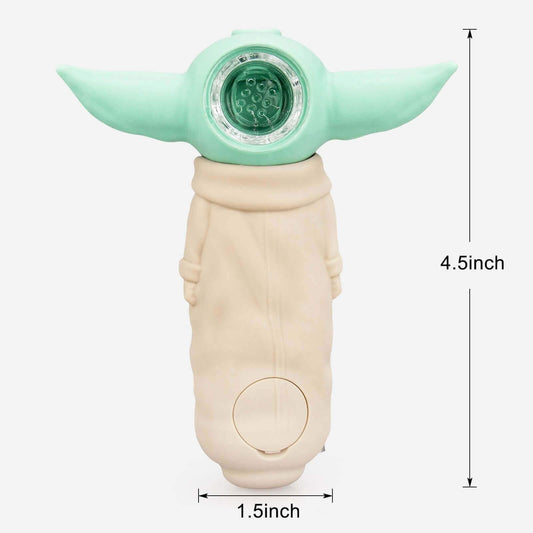 Baby Yoda Portable Silicone Hand Pipe - Discreet Smoker