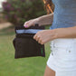 Small Smell Proof Bag Velcro Seal Front View Open With Model