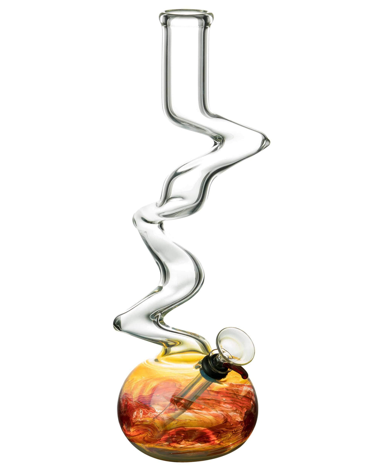 12" Raked Zig Zag Bubble Base Bong - Discreet Smoker