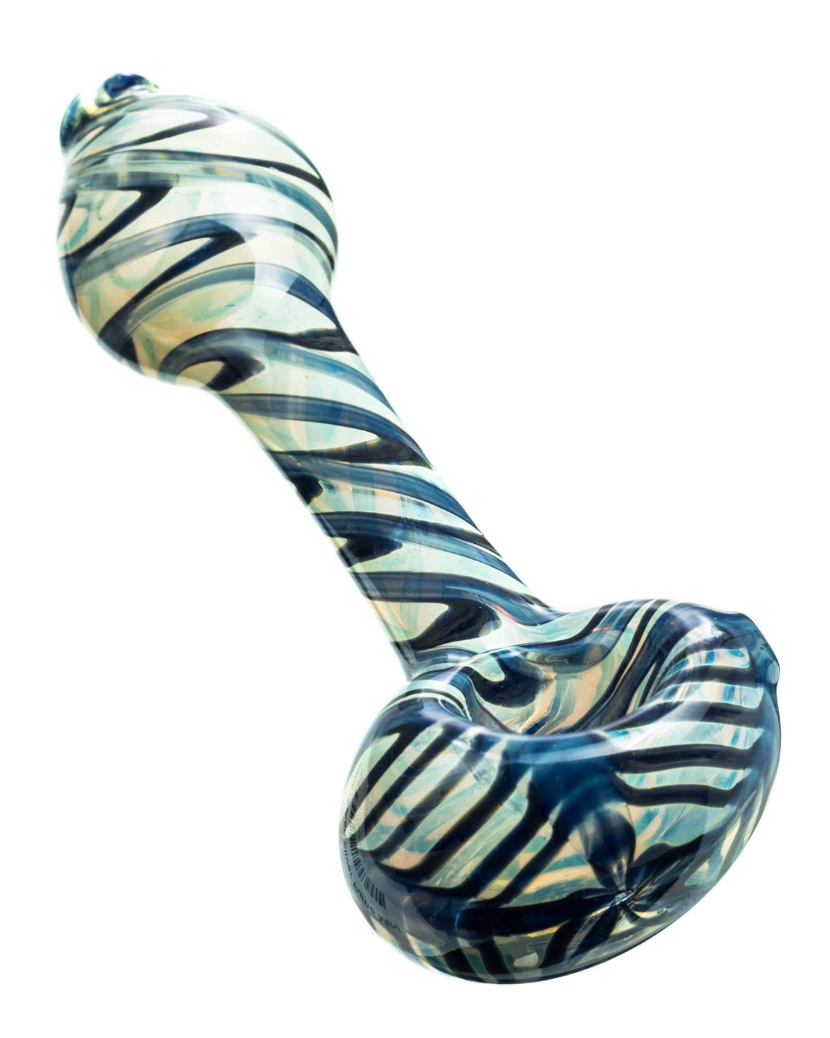 Raked Silver Fumed Mini Spoon Pipe - Discreet Smoker