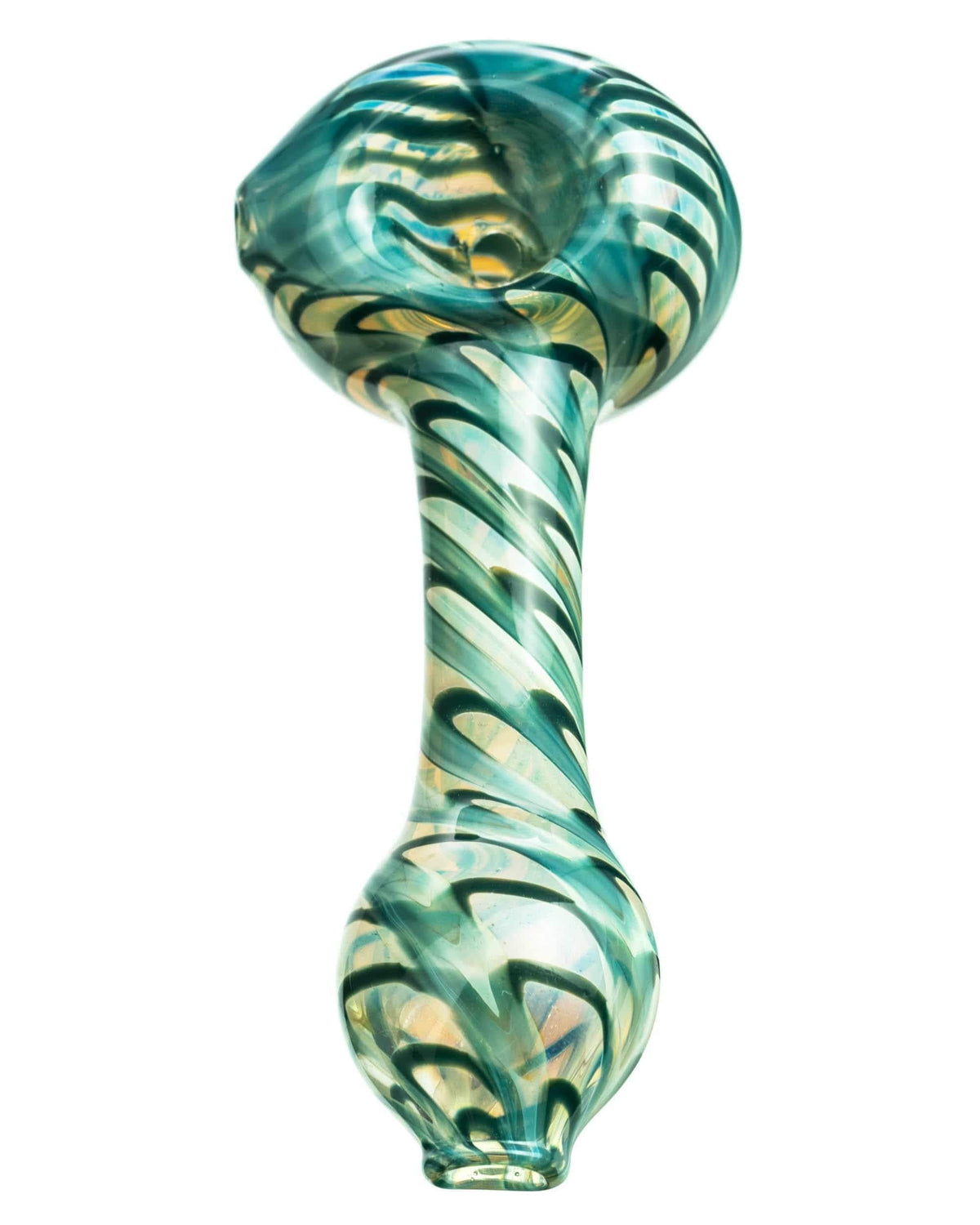 Raked Silver Fumed Mini Spoon Pipe - Discreet Smoker