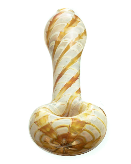 Raked Silver Fumed Spoon Pipe - Discreet Smoker