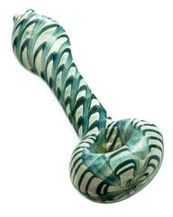 Raked Silver Fumed Spoon Pipe - Discreet Smoker