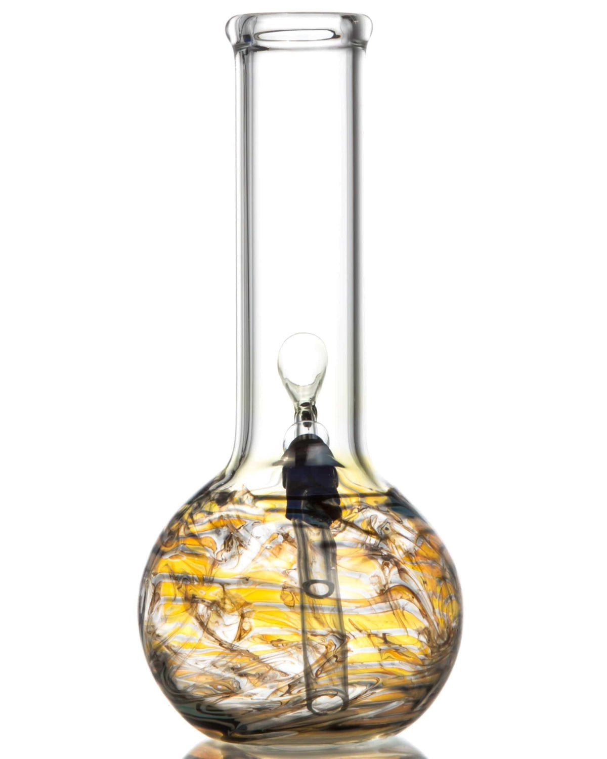 Raked Tiger Stripe Accented Beaker Bong - Discreet Smoker