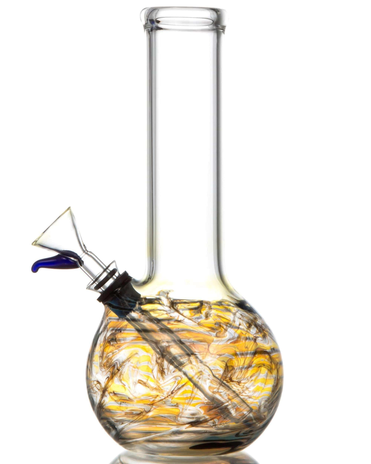 Raked Tiger Stripe Accented Beaker Bong - Discreet Smoker