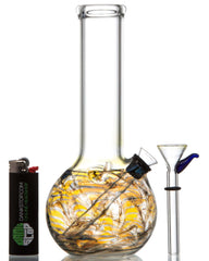 Raked Tiger Stripe Accented Beaker Bong - Discreet Smoker